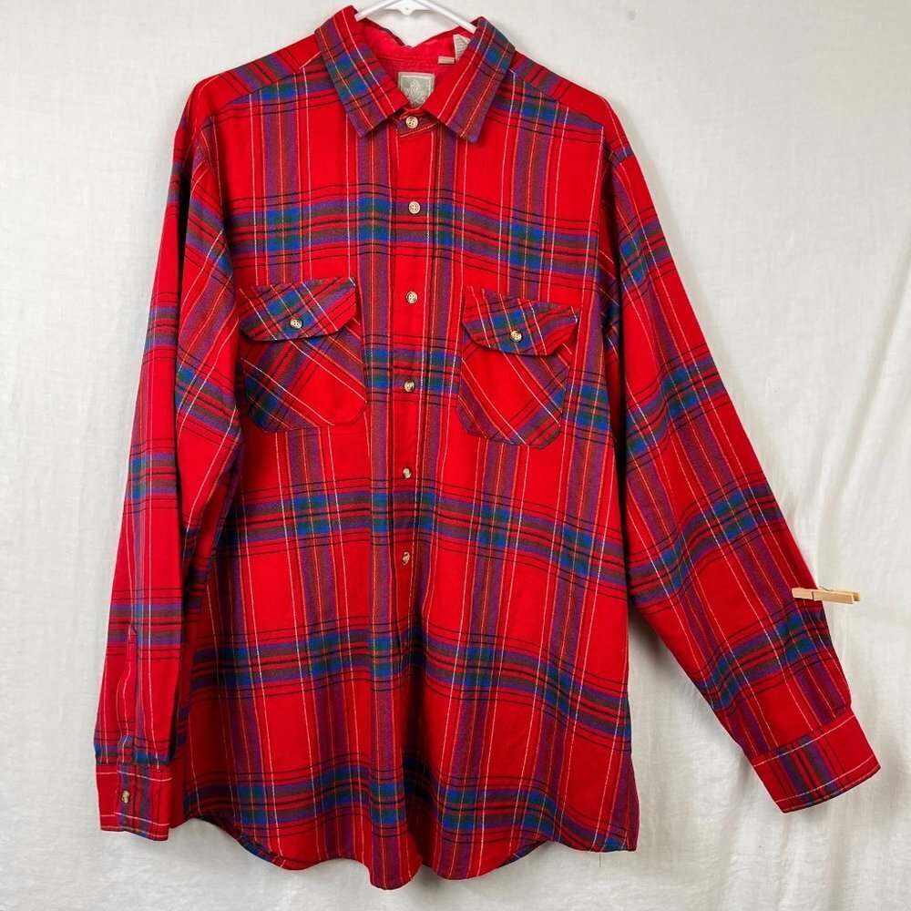 Vintage Outdoor Exchange Long Sleeve Plaid Button Shirt Men XL Tall Indie Skater